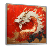 White And Orange Dragon Spirit - White Dragons Wall Art