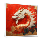 White And Orange Dragon Spirit - White Dragons Wall Art