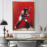 Red And Black Sport Cricket Fast Bowling I - Cricket Sport Canvas Wall Art