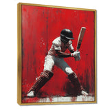 Red And Black Sport Cricket Fast Bowling I - Cricket Sport Canvas Wall Art