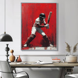 Red And Black Sport Cricket Fast Bowling I - Cricket Sport Canvas Wall Art