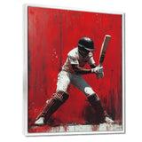 Red And Black Sport Cricket Fast Bowling I - Cricket Sport Canvas Wall Art