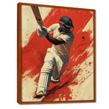 White And Red Sport Cricket Indian Cricket Sport - Cricket Sport Canvas Wall Art