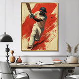 White And Red Sport Cricket Indian Cricket Sport - Cricket Sport Canvas Wall Art