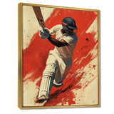 White And Red Sport Cricket Indian Cricket Sport - Cricket Sport Canvas Wall Art