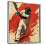 White And Red Sport Cricket Indian Cricket Sport - Cricket Sport Canvas Wall Art