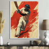 White And Red Sport Cricket Indian Cricket Sport - Cricket Sport Canvas Wall Art