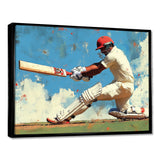 White And Blue Sport Cricket Indian Cricket Sport - Cricket Sport Canvas Wall Art
