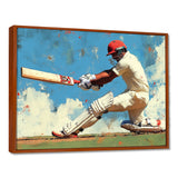 White And Blue Sport Cricket Indian Cricket Sport - Cricket Sport Canvas Wall Art