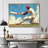 White And Blue Sport Cricket Indian Cricket Sport - Cricket Sport Canvas Wall Art