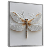 White And Gold Dragonfly Moonlit Magic - Dragonfly Bedroom Wall Art