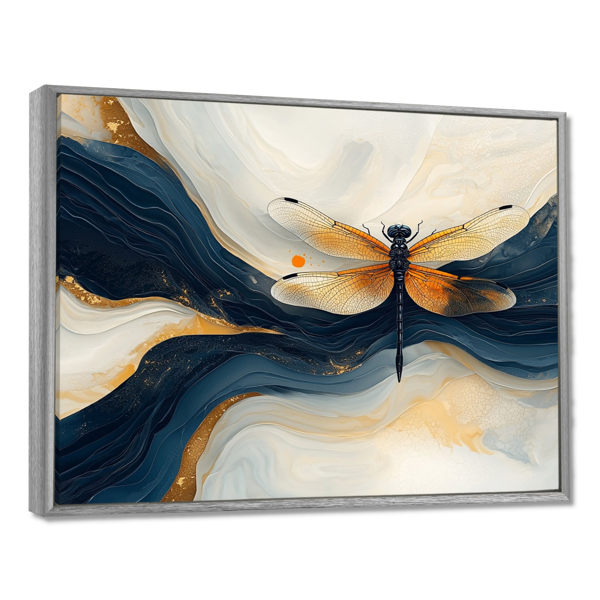 Yellow And Blue Dragonfly Sky Dancer - Dragonfly Wall Art Prints