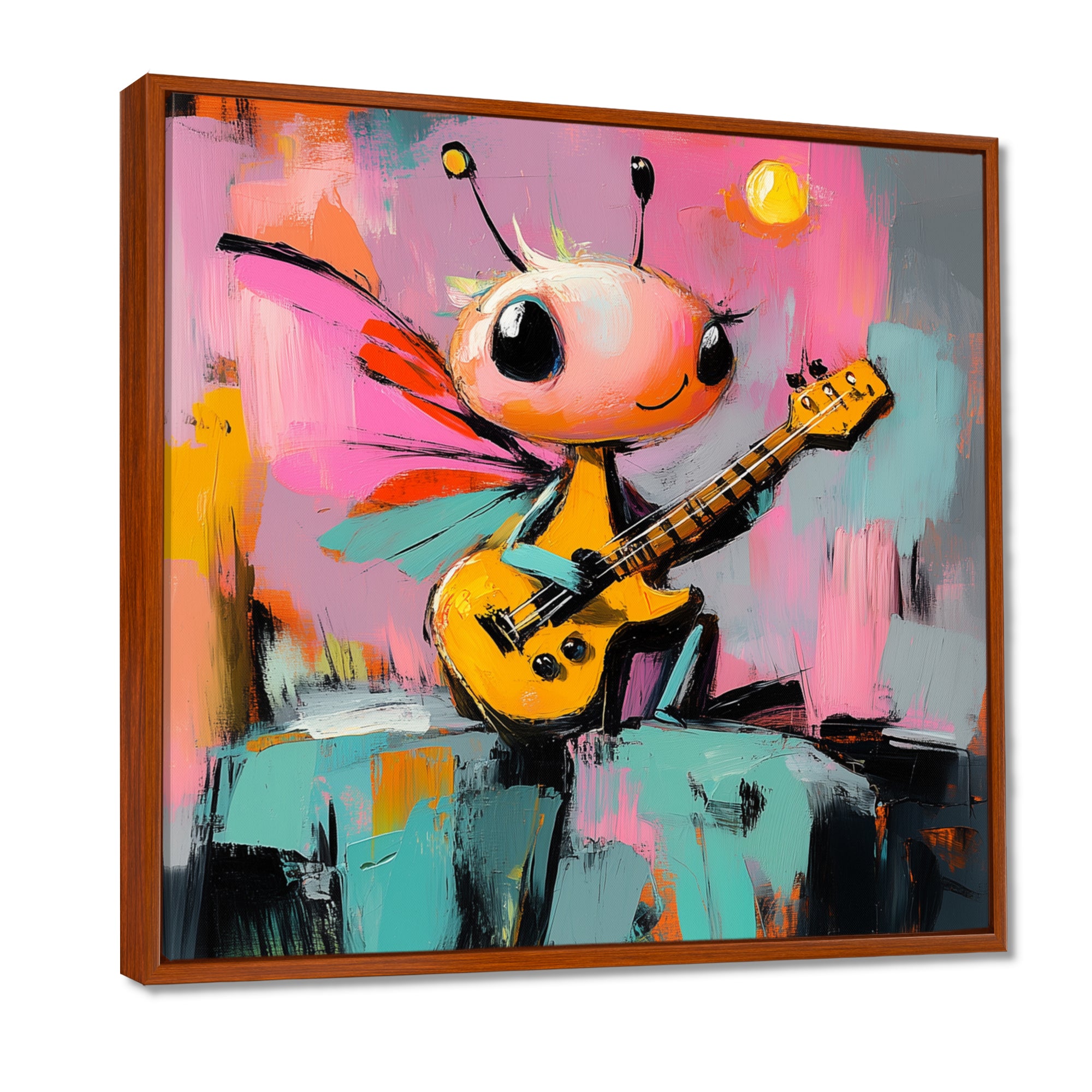 Nursery Dragonfly Playing Guitar - Dragonfly Wall Art Prints