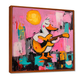Nursery Duck Playing Guitar - Pink Duck Wall Art