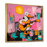 Nursery Duck Playing Guitar - Pink Duck Wall Art