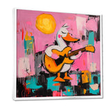 Nursery Duck Playing Guitar - Pink Duck Wall Art