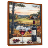 Green And Red Golf Course With Cozy Lodge - Golf Canvas Wall Art