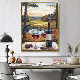 Green And Red Golf Course With Cozy Lodge - Golf Canvas Wall Art