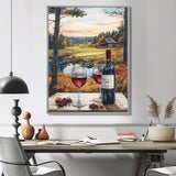 Green And Red Golf Course With Cozy Lodge - Golf Canvas Wall Art