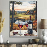 Green And Red Golf Course With Cozy Lodge - Golf Canvas Wall Art