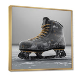 Hockey Skates In Grey And Yellow Tones - Sport Hockey Canvas Wall Art
