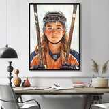 A Young Female Hockey Player - Sport Hockey Canvas Wall Art