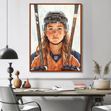 A Young Female Hockey Player - Sport Hockey Canvas Wall Art