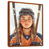 A Young Female Hockey Player - Sport Hockey Canvas Wall Art