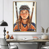 A Young Female Hockey Player - Sport Hockey Canvas Wall Art