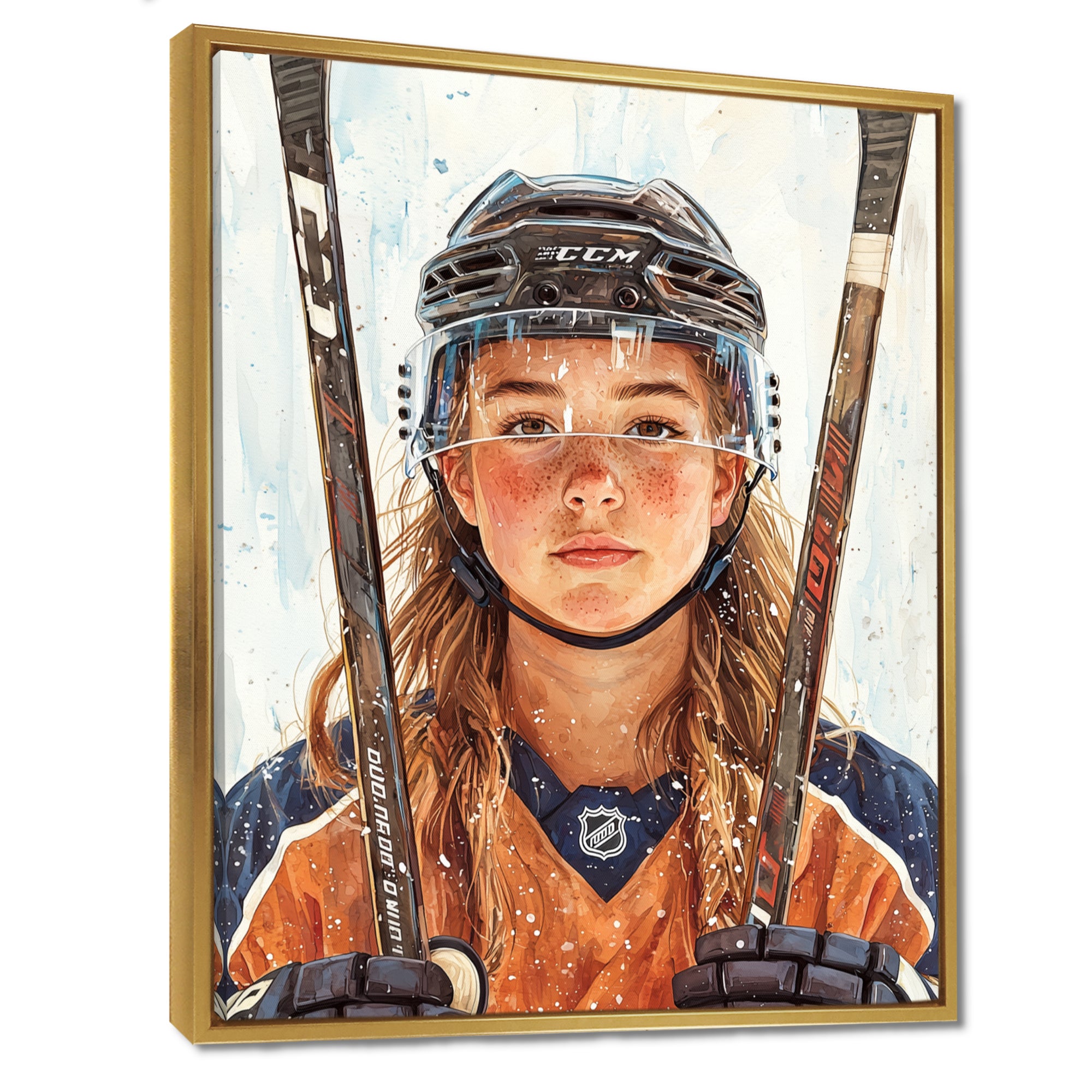 A Young Female Hockey Player - Sport Hockey Canvas Wall Art