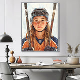 A Young Female Hockey Player - Sport Hockey Canvas Wall Art