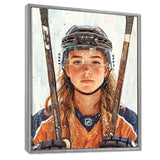 A Young Female Hockey Player - Sport Hockey Canvas Wall Art