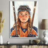 A Young Female Hockey Player - Sport Hockey Canvas Wall Art