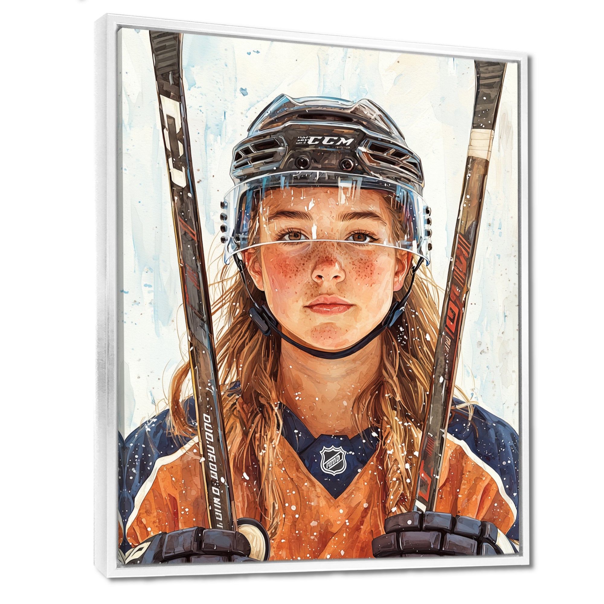 A Young Female Hockey Player - Sport Hockey Canvas Wall Art