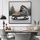 Hockey Skates In Grey And Orange Tones I - Sport Hockey Canvas Wall Art