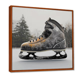Hockey Skates In Grey And Orange Tones I - Sport Hockey Canvas Wall Art