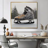 Hockey Skates In Grey And Orange Tones I - Sport Hockey Canvas Wall Art