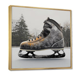 Hockey Skates In Grey And Orange Tones I - Sport Hockey Canvas Wall Art