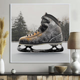 Hockey Skates In Grey And Orange Tones I - Sport Hockey Canvas Wall Art