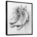 Hockey Skates In Grey - Sport Hockey Canvas Wall Art