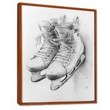 Hockey Skates In Grey - Sport Hockey Canvas Wall Art