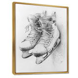 Hockey Skates In Grey - Sport Hockey Canvas Wall Art