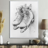 Hockey Skates In Grey - Sport Hockey Canvas Wall Art