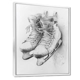 Hockey Skates In Grey - Sport Hockey Canvas Wall Art