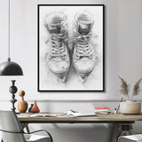 Hockey Skates In Grey And Tones - Sport Hockey Canvas Wall Art