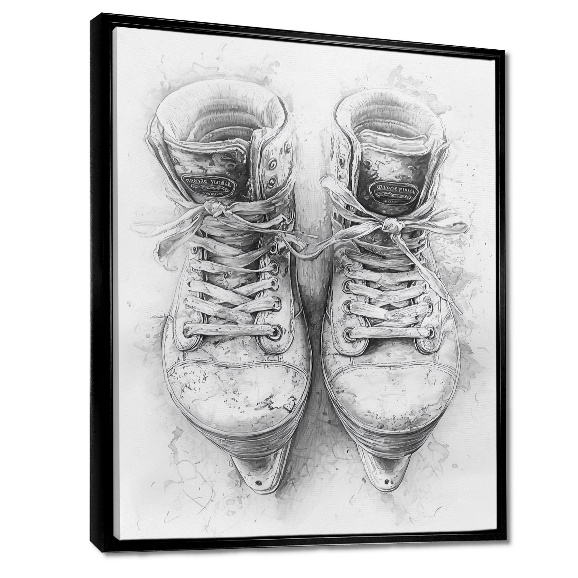 Hockey Skates In Grey And Tones - Sport Hockey Canvas Wall Art
