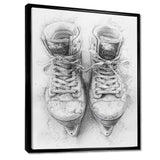 Hockey Skates In Grey And Tones - Sport Hockey Canvas Wall Art