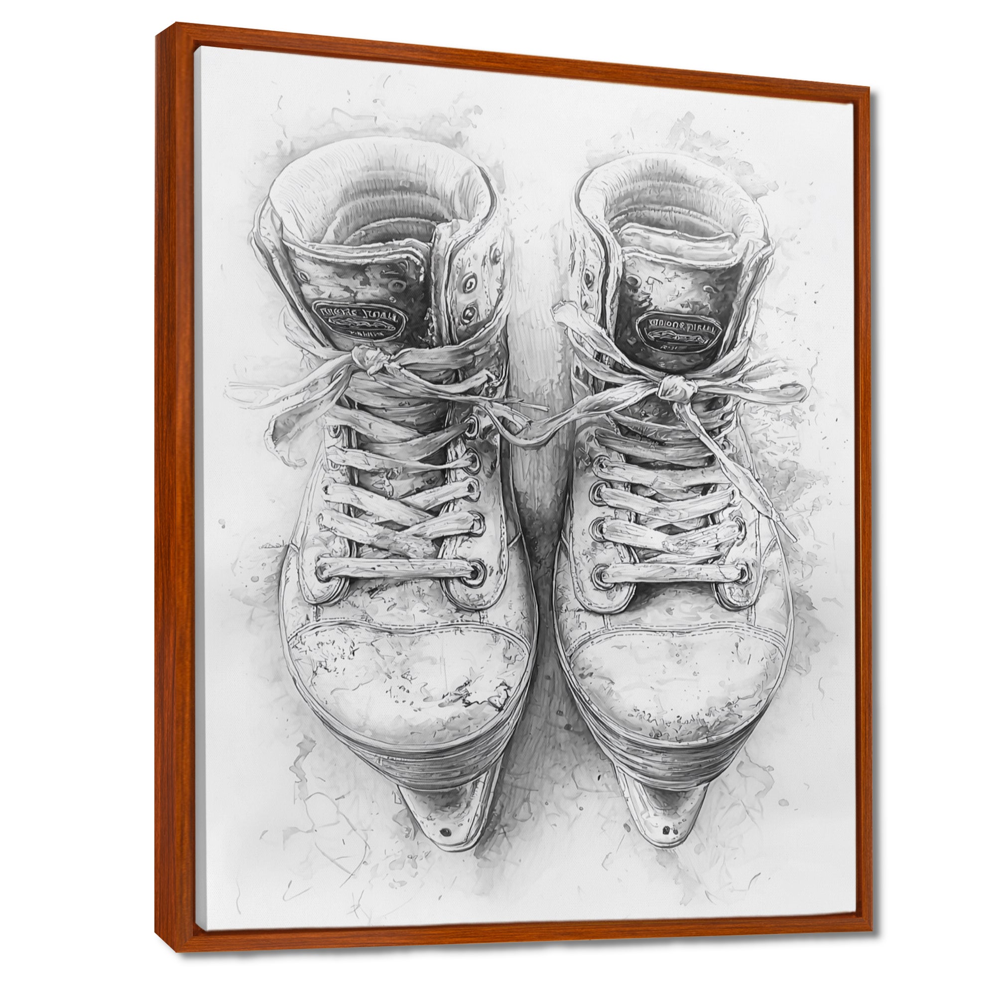 Hockey Skates In Grey And Tones - Sport Hockey Canvas Wall Art