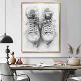 Hockey Skates In Grey And Tones - Sport Hockey Canvas Wall Art