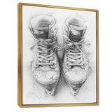 Hockey Skates In Grey And Tones - Sport Hockey Canvas Wall Art